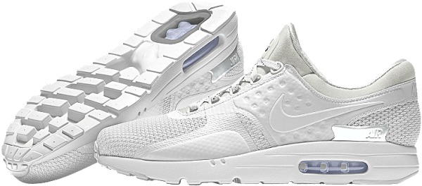 All White Nike Air Max Zero (630x342), Png Download