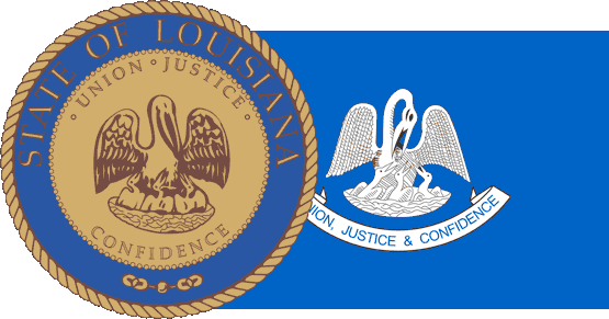 Louisiana Vector Free - Louisiana-flag Rectangle Sticker (555x291), Png Download