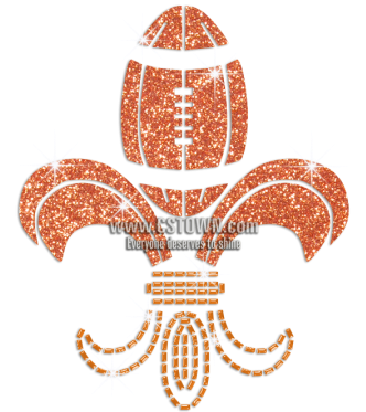 A Football Lifted By Fleur De Lis Hotfix Rhinestone - Hotfix (450x450), Png Download