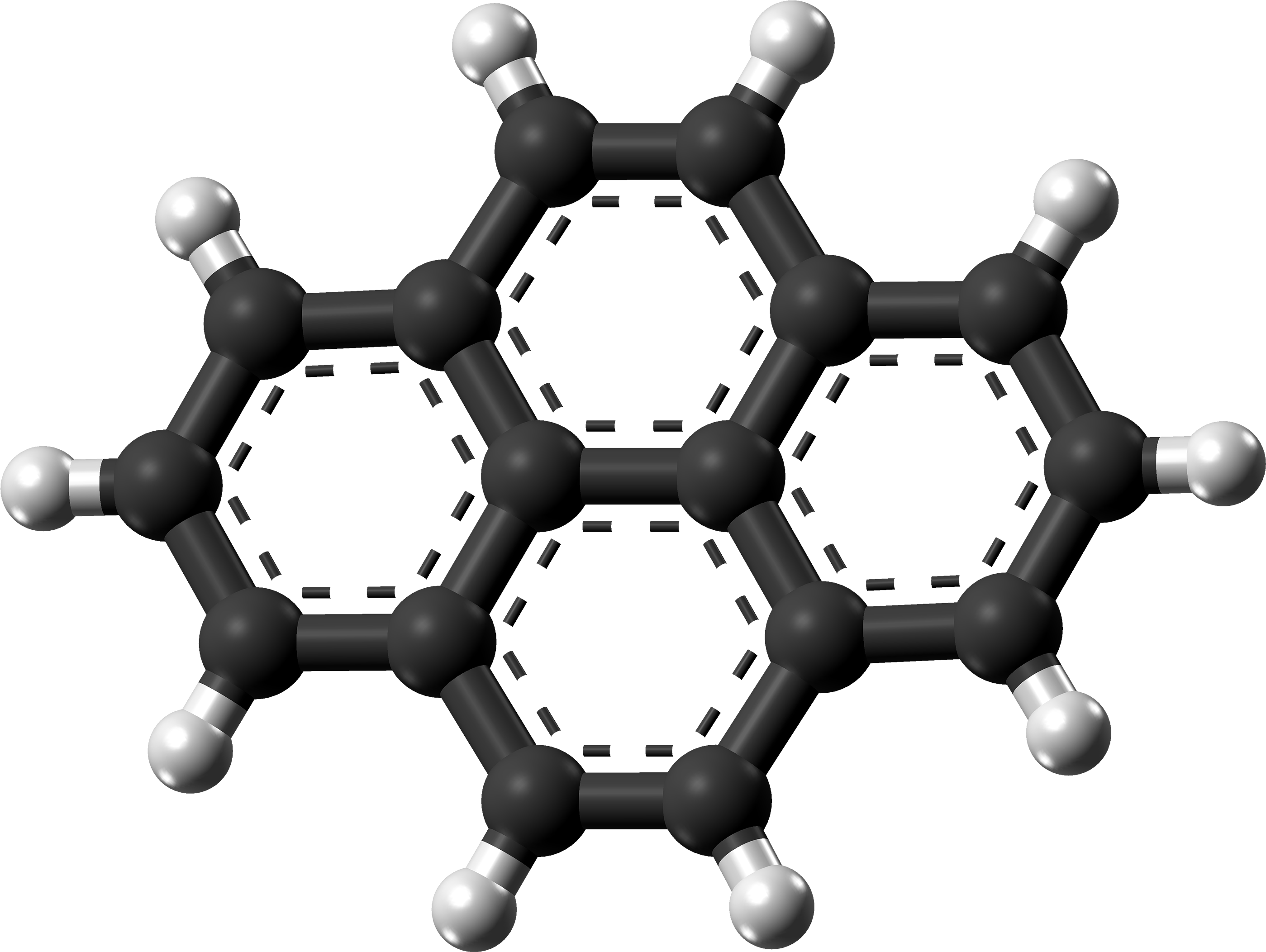 Pyrene Molecule From Xtal Ball - Amine Compounds (chemical Compounds) (3000x2306), Png Download