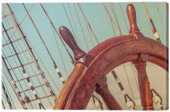 Steering Wheel Of Old Sailing Vessel Canvas Print • - Steering Wheel Ship Photography (400x400), Png Download