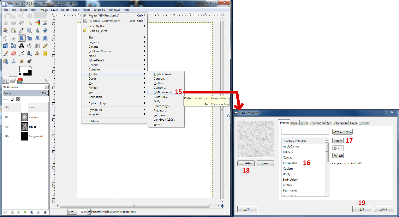 Gimpressionist Filters Gimp (1600x869), Png Download
