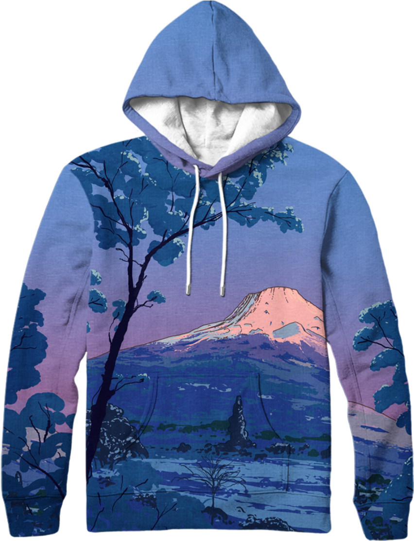 Mount Fuji Hoodie - Hoodie (861x1126), Png Download