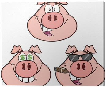 Pig Head Cartoon Characters - Cerdo Feliz Animado (400x400), Png Download
