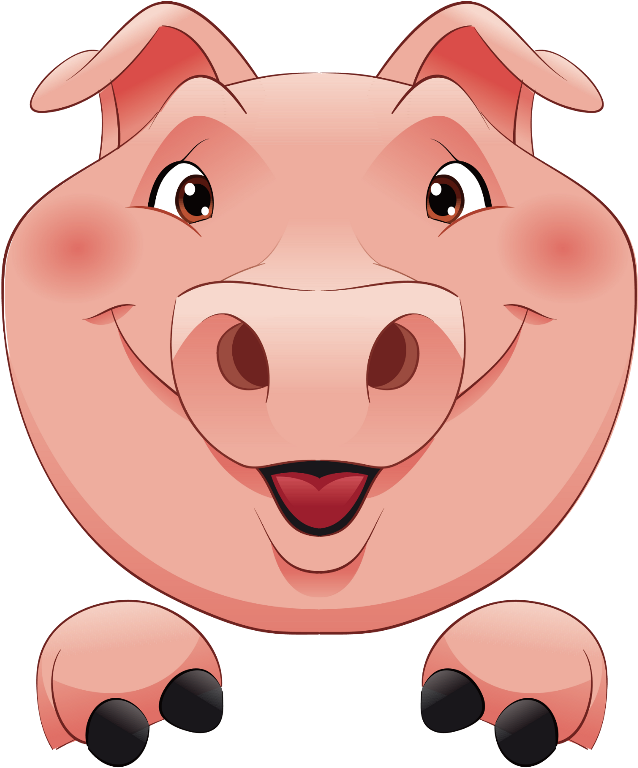 Mq Pink Pig Head Animal Animals - Pig Face Wall Calendar (1024x1024), Png Download