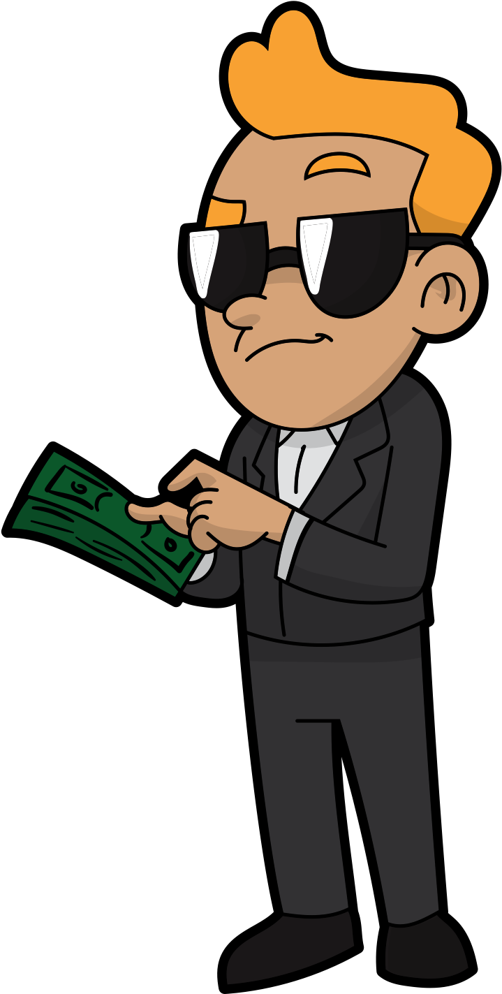 Make Money Clipart Money Man - Drawing (886x1569), Png Download