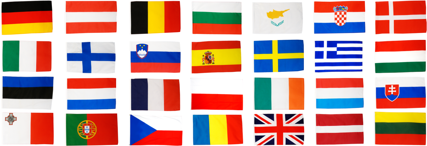 Flag Pack European Union Eu 28 States - Stati Dell Unione Europea (1500x529), Png Download