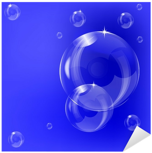 A Transparent Soap Bubble Background Design Sticker - Red Background Design (400x400), Png Download