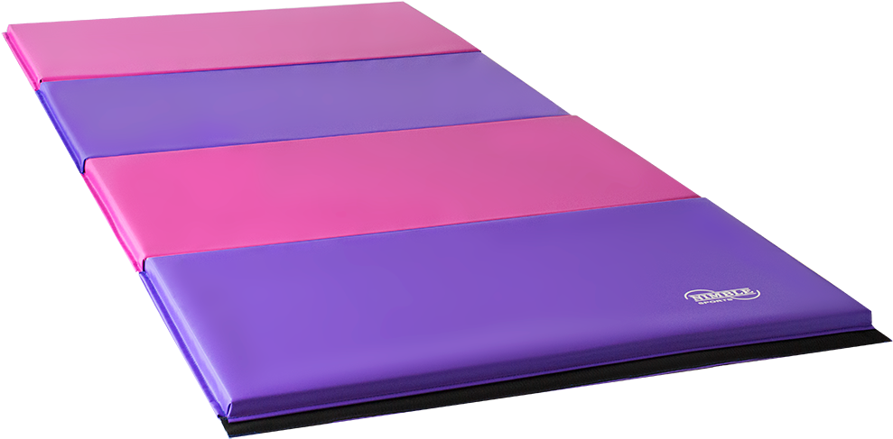 8ft X 4ft Pink And Purple Folding Gymnastics Mat - Gymnastic Matts (1000x500), Png Download