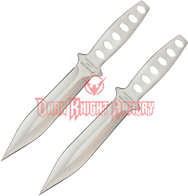 2 Piece Chrome Wing Throwing Knives - Throwing Blade Transparent (660x660), Png Download