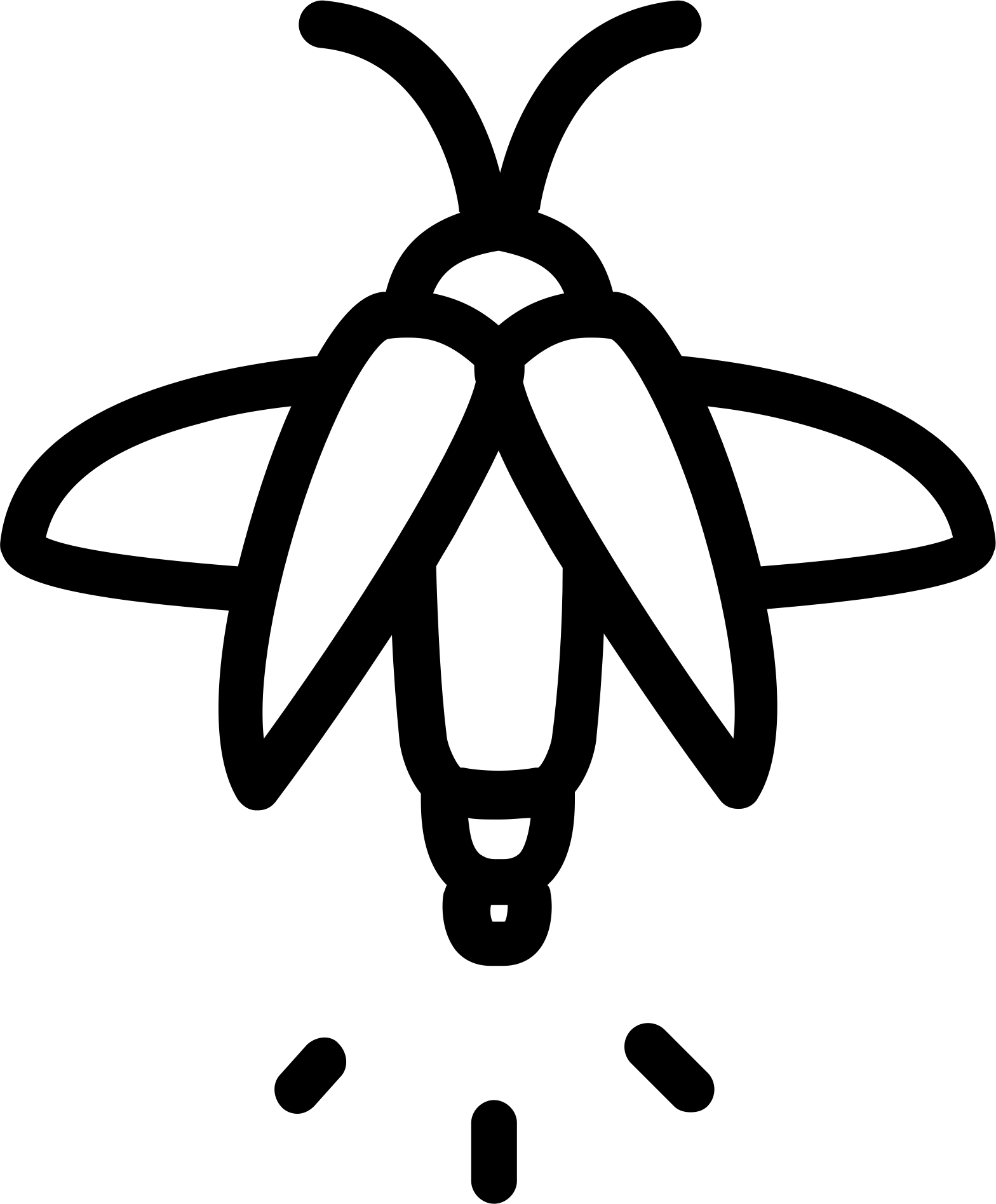 Big Image - Firefly Clipart Black And White (1568x1895), Png Download