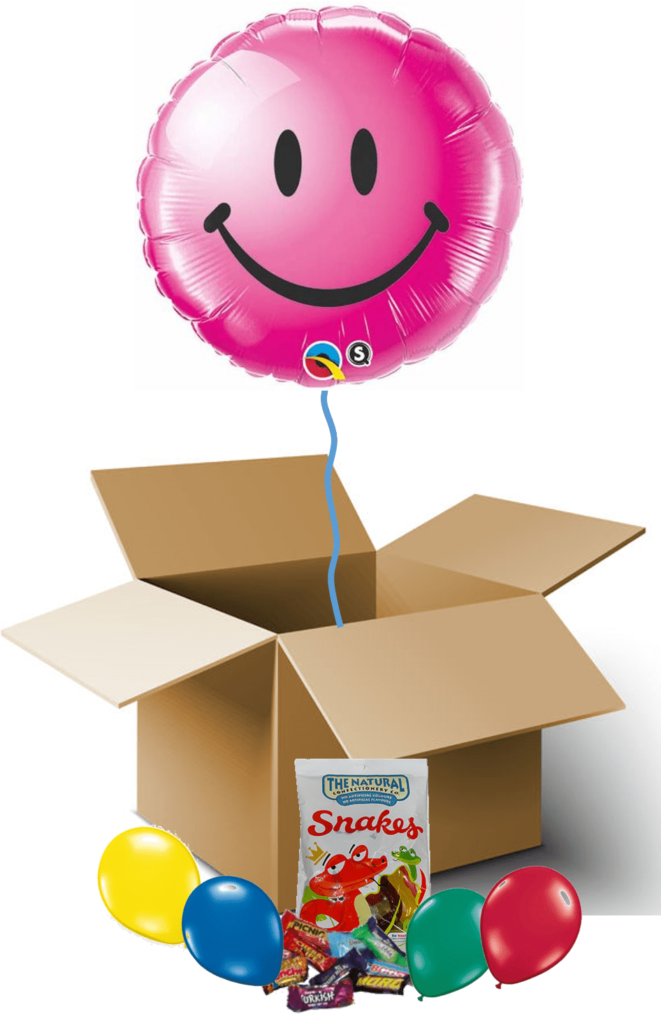 Pink Smiley Face Balloon In A Box - 18 Cti Brand Red Sar Mylar Balloons Foil (945x1473), Png Download