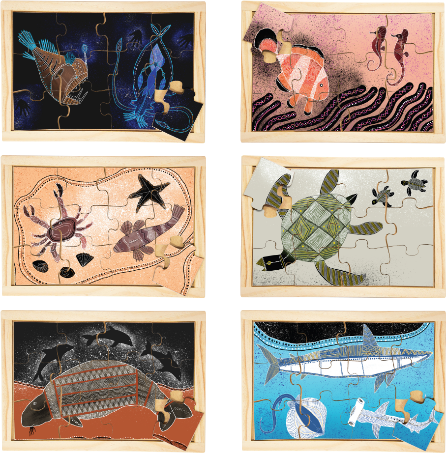 Indigenous Sea Creatures Puzzle Set With Free Posters - Sea (1060x1060), Png Download