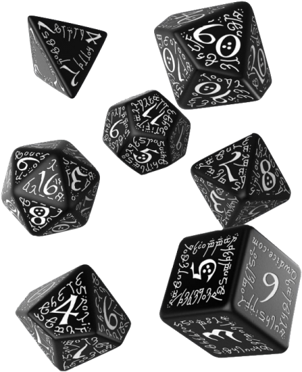 Elvish Black & White Dice Set - Horror On The Orient Express Dice Set (600x600), Png Download