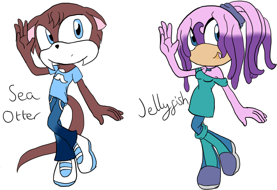 Sea Animals 1 - Characters Animals Sea (968x655), Png Download