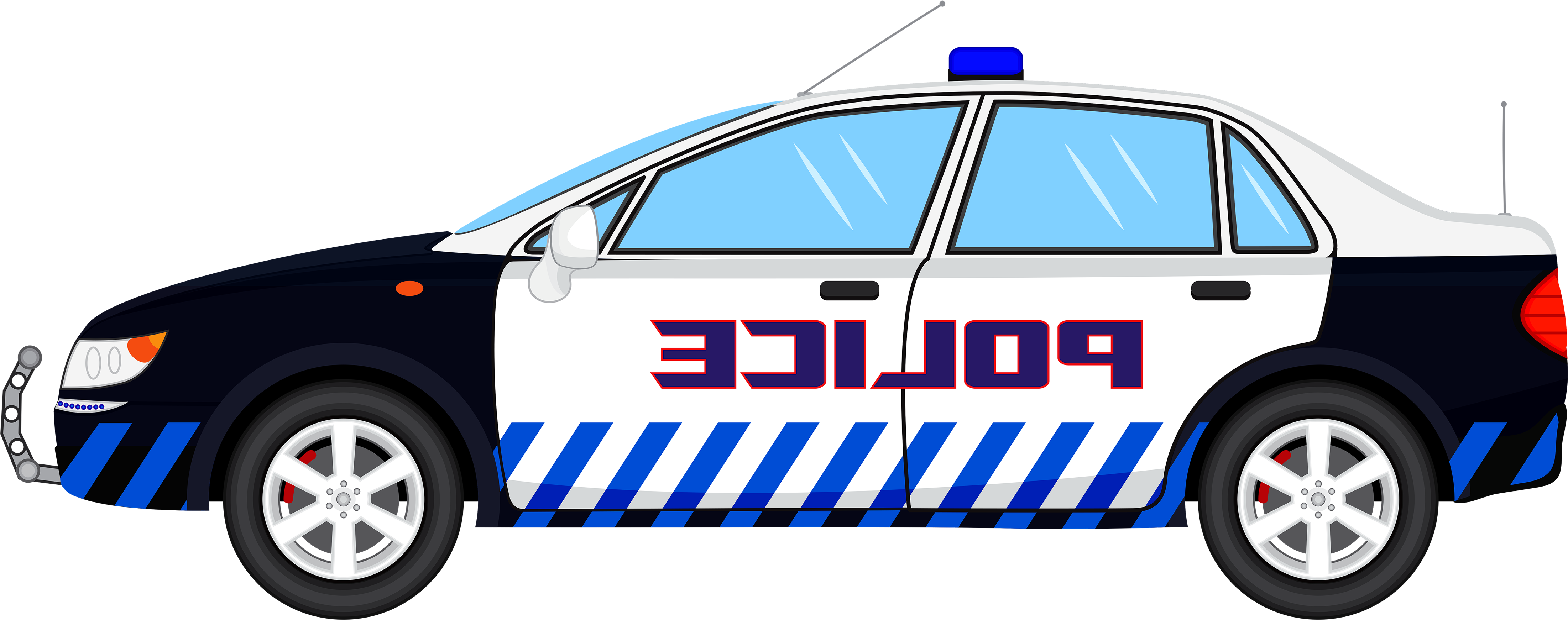 Cop Car Clipart - Police Car (4500x1817), Png Download