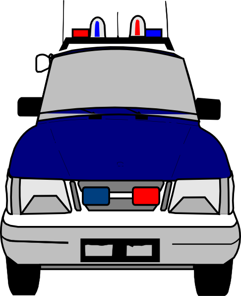 Police Car Clipart Front - Police Car Clipart Front View (486x596), Png Download