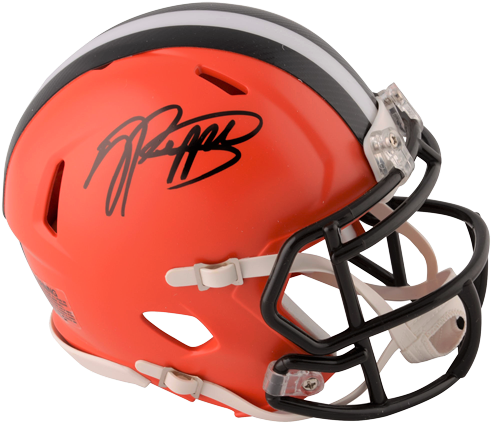 Jabrill Peppers Autographed Cleveland Browns Mini Helmet - Browns Mini Helmet (500x500), Png Download