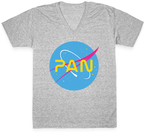 Pan Nasa V-neck Tee Shirt - T-shirt (484x484), Png Download