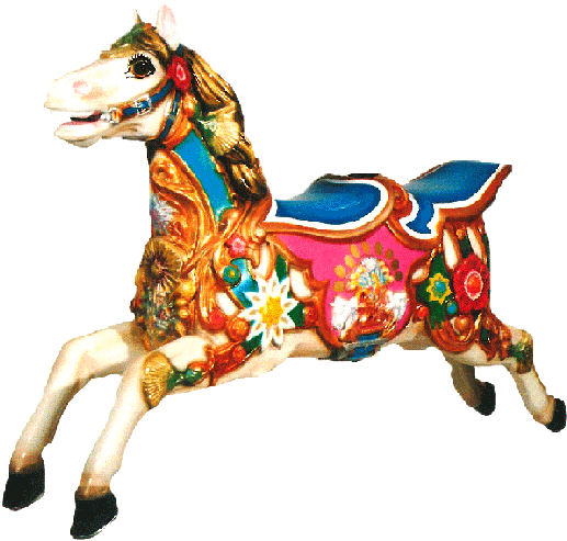 Fleurs De Joie Carousel Horse - Carousel Horse For Sale Uk (555x520), Png Download