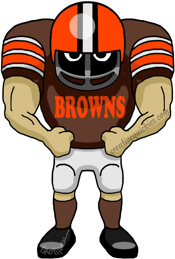 Cleveland Ohio Browns - Green Bay Packers Cartoon (752x940), Png Download