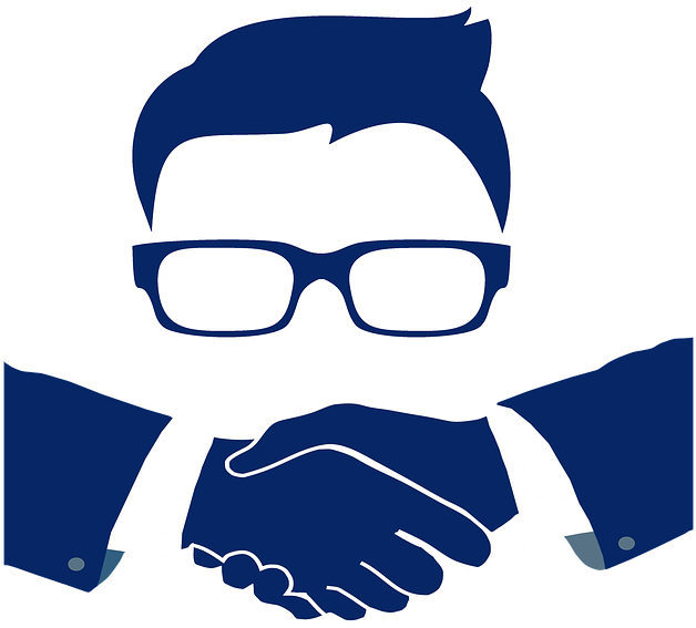 Shake Hand Png Blue (640x640), Png Download
