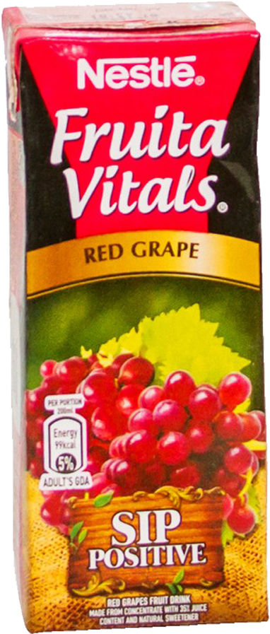Nestle Juice Fruita Vitals Red Grapes 200 Ml - Nestle (1000x1000), Png Download