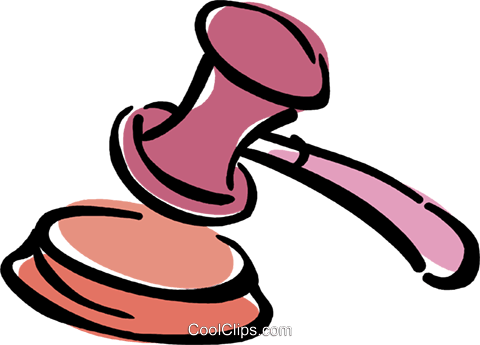 Gavel Royalty Free Vector Clip Art Illustration - Transparent Judge Hammer Cartoon (480x345), Png Download