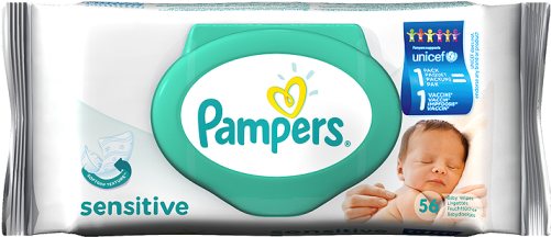 Pampers Sensitive Baby Wipes 56 (500x500), Png Download