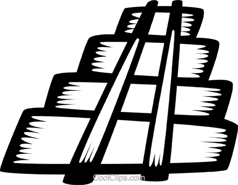 Mexican Pyramid Royalty Free Vector Clip Art Illustration (480x374), Png Download