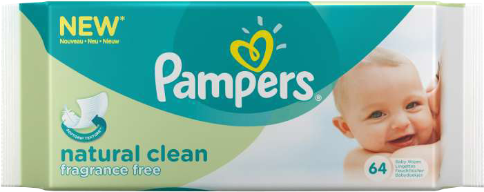 Get Quotations - Pampers Baby Wipes Natural Clean (800x800), Png Download