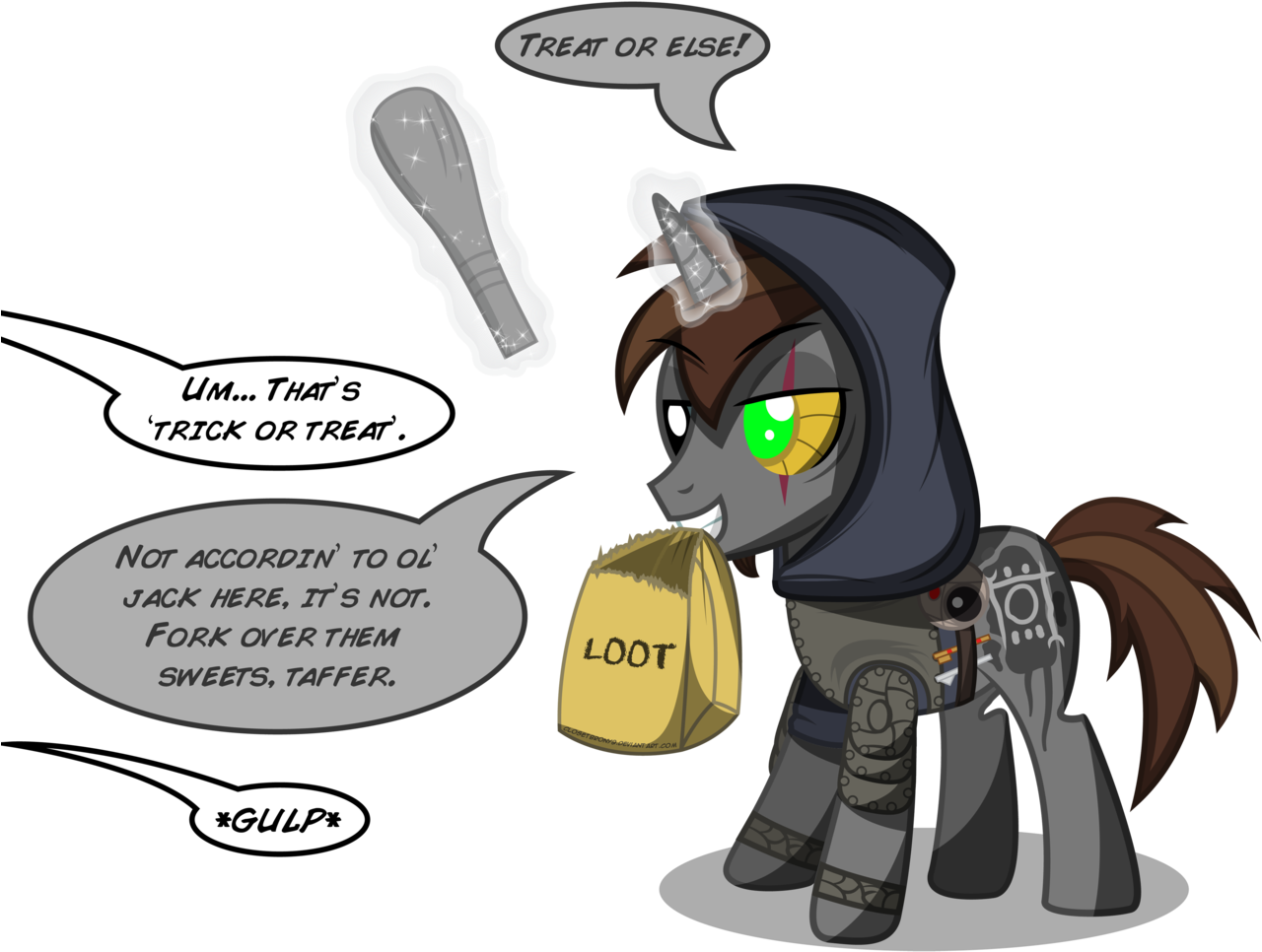 Gray Day, Blackjack, Costume, Crossover, Garret, Garrett, - Mlp Thief Oc (1280x996), Png Download
