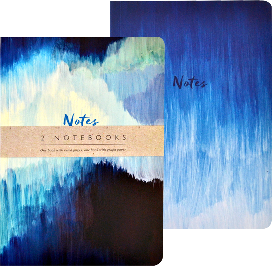 Portico Design Set Of Notebooks Abstract Blue (600x600), Png Download
