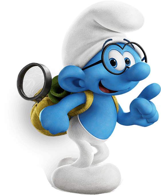 Brainy Smurf On A Hike - Brainy Smurf (620x804), Png Download