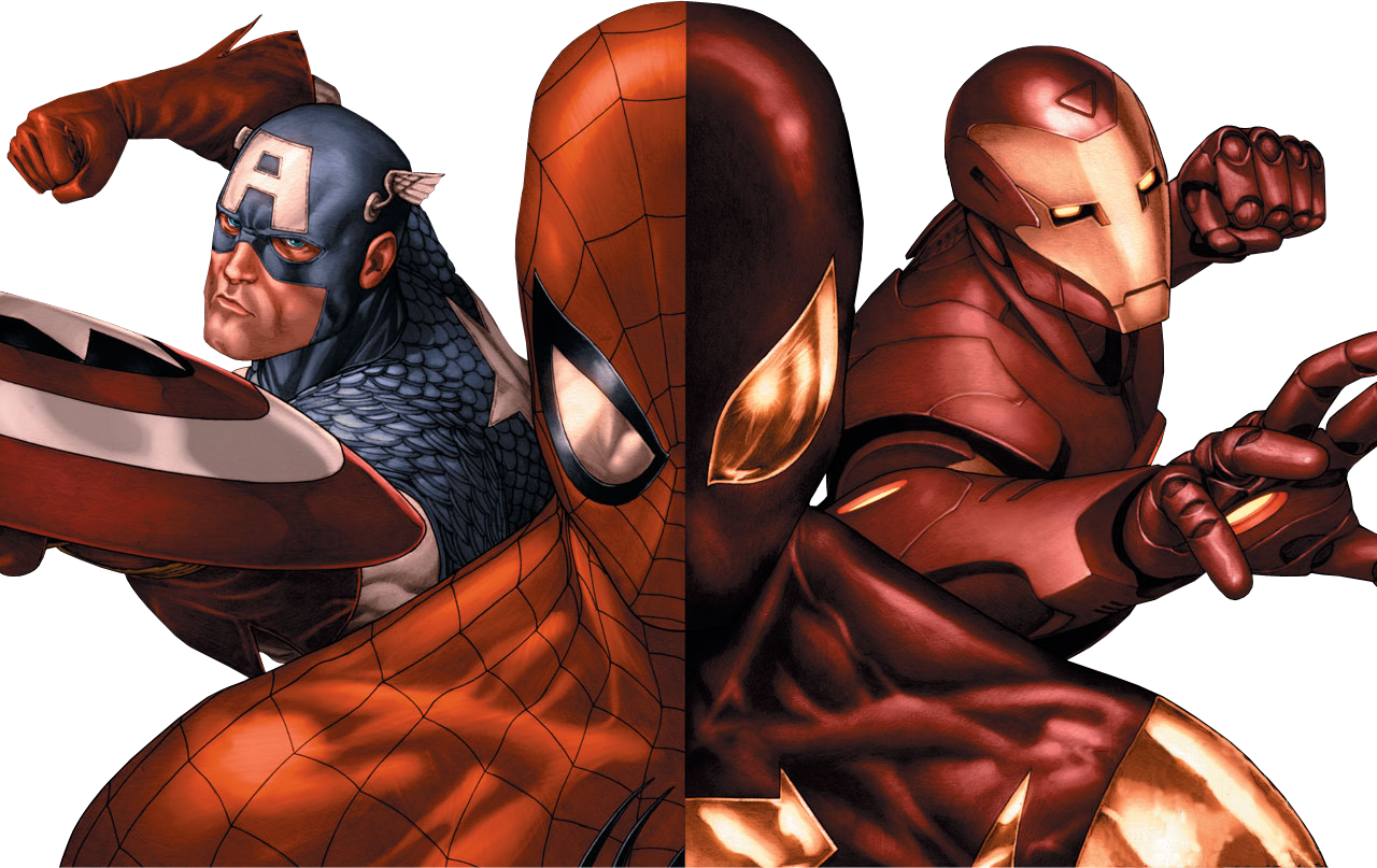 Spider Man, Iron Man - Marvel Civil War (1280x807), Png Download