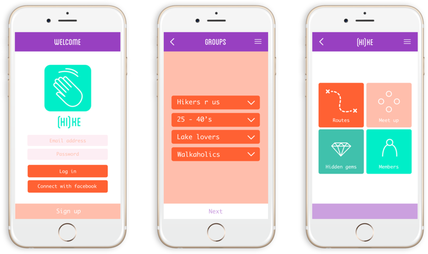 Hike App Stages Iphone6 Mockup - Hike Messenger (1000x614), Png Download
