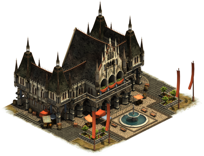 Town Hall - Late Middle Ages (656x502), Png Download