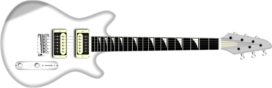 Rock Guitar - Ltd Ec 256 White (900x291), Png Download