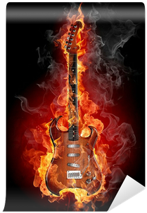 Flaming Guitar (400x400), Png Download