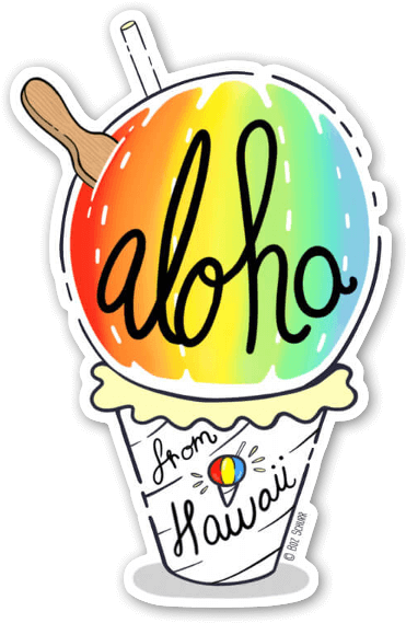 Shave Ice Aloha Sticker - Shave Ice Clipart Transparent Background (402x600), Png Download