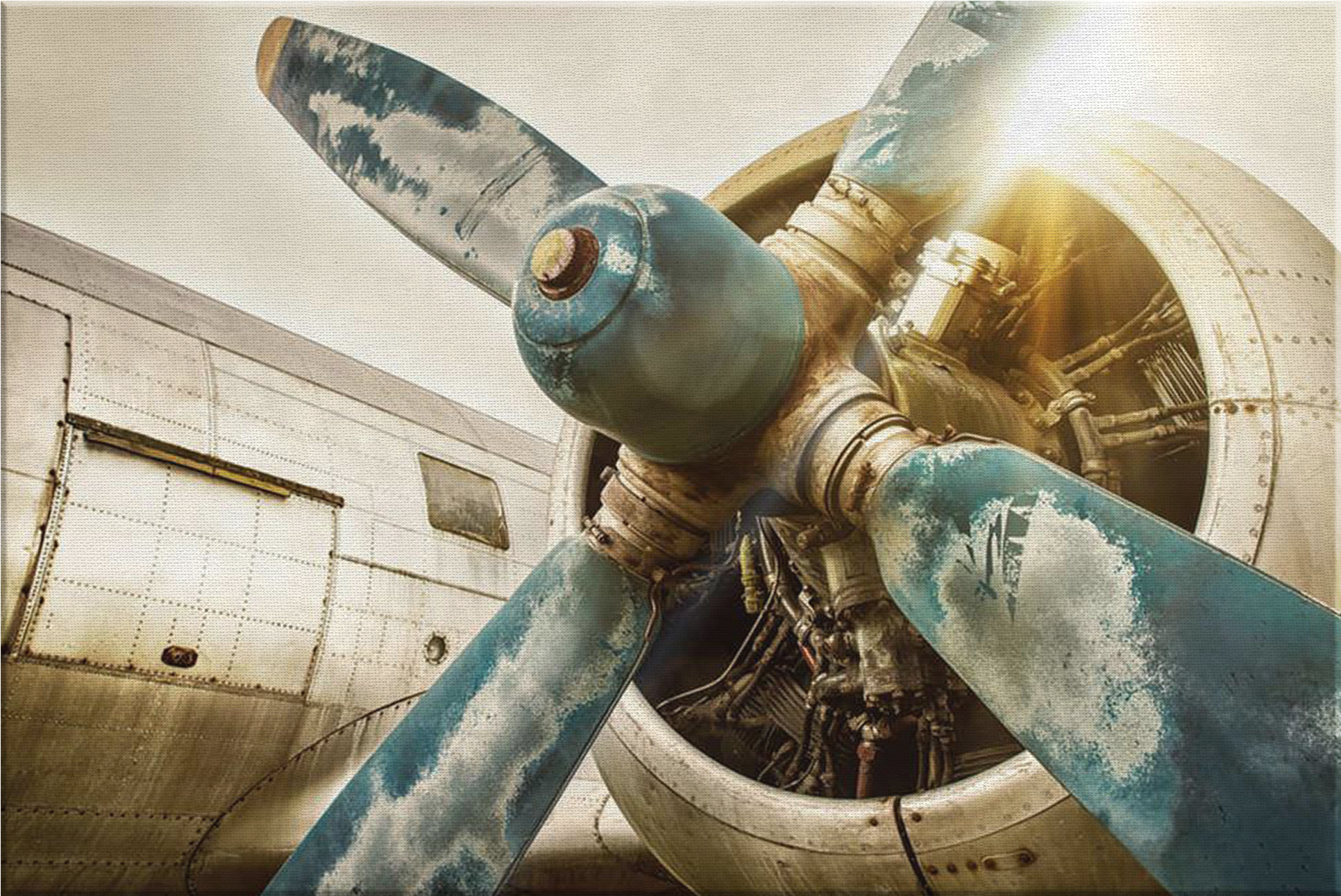 Old Airplane Canvas Wrap - Retro Wwii Aviation Wall Decor (2000x2000), Png Download