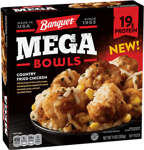 Country Fried Chicken - Banquet Mega Bowls Country Fried Chicken (550x550), Png Download