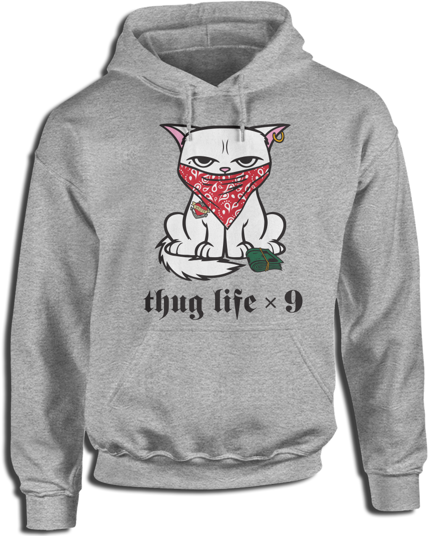 Thug Life X - Pink Team 10 Hoodie (900x1089), Png Download