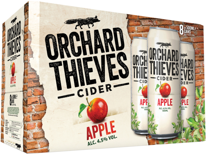 Orchard Thieves 8 X 500ml Fa 3d - Orchard Thieves Cider Cans (800x800), Png Download