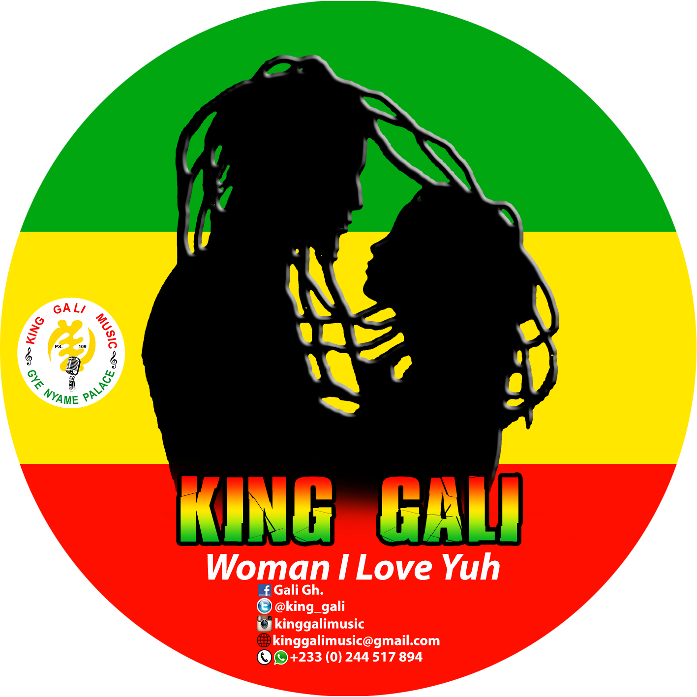 Woman I Love You [download Music] - Ghana Round Flag (1417x1417), Png Download