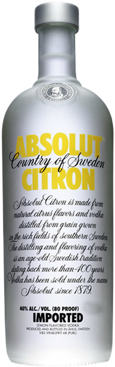 Absolut Citron Vodka 750ml (498x747), Png Download
