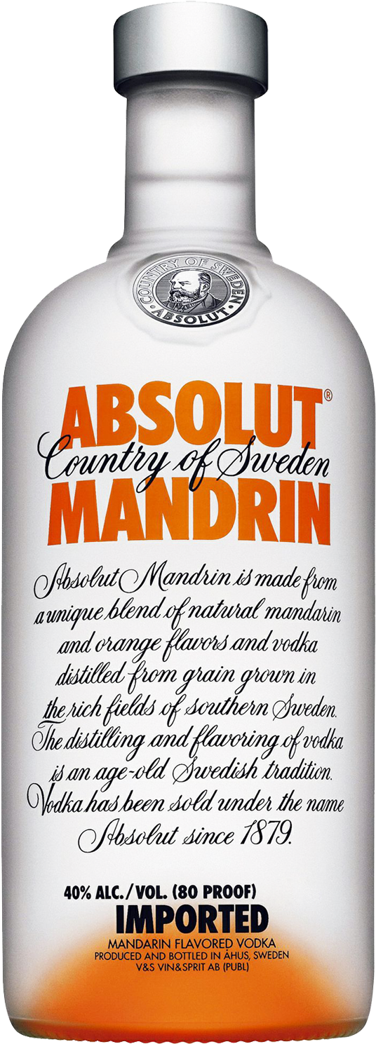 Absolut Mandrin - Absolut Mandrin Flavoured Vodka (562x1600), Png Download