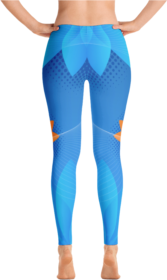 Blue Fire Lotus Gym Leggings - Fracticalvisions Opal Dragon , (all Over Print) Legging (1000x1000), Png Download