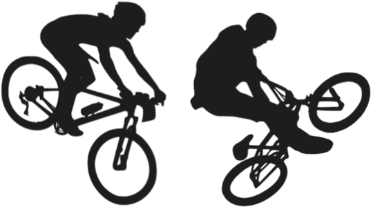 Syringa & Bellevue Bike Parks - Mountain Biker Silhouette Png (537x380), Png Download