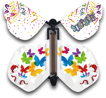 Surprise Magic Flying Butterfly - Flying Butterfly Greeting Card (450x415), Png Download